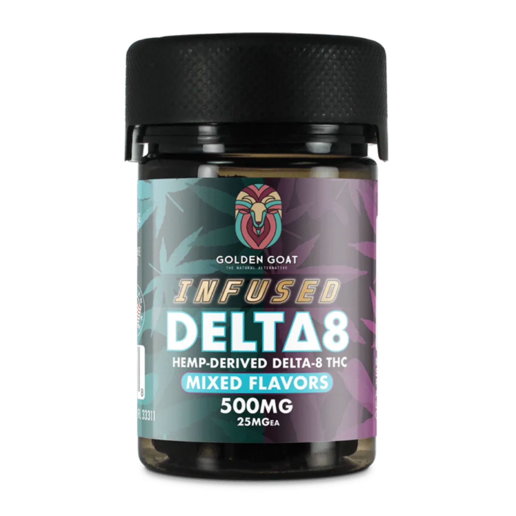 Infused Delta-8 Gummies, 500mg – Pineapple, 20ct