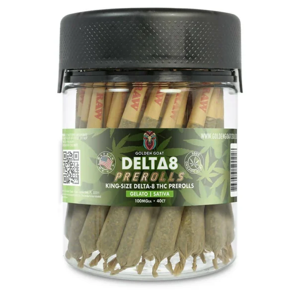 Golden Goat Delta 8 Doobies - King Size Jar - 50ct - Kush Cake