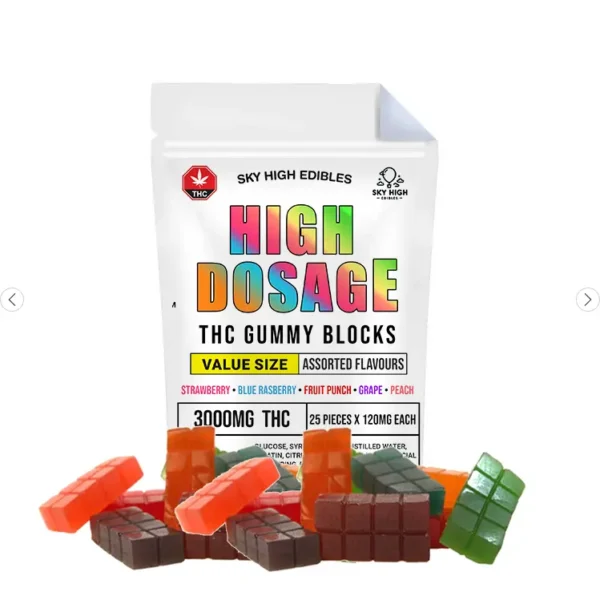 High Dosage Edibles 3000mg THC Gummy Blocks – Sky High